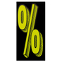 Aufkleber Symbol % Prozentzeichen, für Finanzierungsangebot ablösbar, wetterfest % (Prozent)
