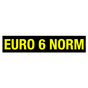 Euro 6 Norm Werbetext-Folie selbstklebend, von außen auf Glas klebend EURO 6 Norm