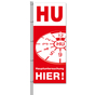 Fahne: HU hier Hauptuntersuchung / HU hier  H 375 x B 150cm