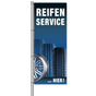 Fahne Reifenservice Hier Reifenservice: Motiv Reifen & Felge  H 300 x 120 cm
