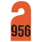 Spiegelanhänger Leitzahl-Anhänger 2-seitig beschriftet: Nr.100 - 999 möglich Orange mit Nr.