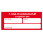 Serviceaufkleber Klima-Kundendienst: bei Datum / km-Stand  
