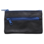 Schlüsseltasche Colo 2 Fächer, mit blauen Reißverschlüssen  Schwarz/Blau