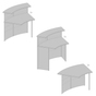 Empfangstheke TK6 Concept: Set mit 2 Theken und 2 Tischen 45 Grad abgewinkelt 