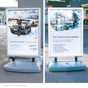 Kundenstopper Wind: für Posterformat DIN A1, mit 2 Rollen  