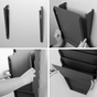 Fächersystem Multi: Griffsicht-System, 6 Fächer für DIN A4 Hochformat, Metall Grau/Silber