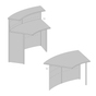 Empfangstheke TK2 Concept: Set aus Theke und Anbautisch, 45 Grad abgewinkelt 